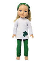 Irish Clover Pant Set Fits 14.5" Wellie Wisher American Girl Doll Clothing0