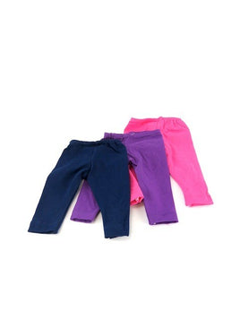 Legging 3 Pack Navy Purple Pink Fits 18" American Girl Doll Clothing0