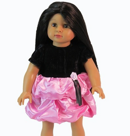 Pink And Black Dress Fits 18" American Girl Doll Clothing0