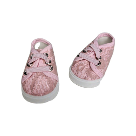 Pink Lace Sneakers Fits 18" American Girl Doll Clothes Shoes1