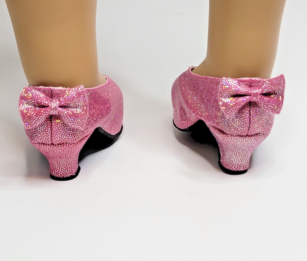 Pink Back Bow Princess High Heels Fits 18" American Girl Doll Clothing Shoes2