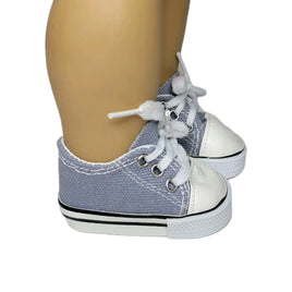 Grey Canvas Sneakers Fits 18" American Girl Doll Clothes Shoes0