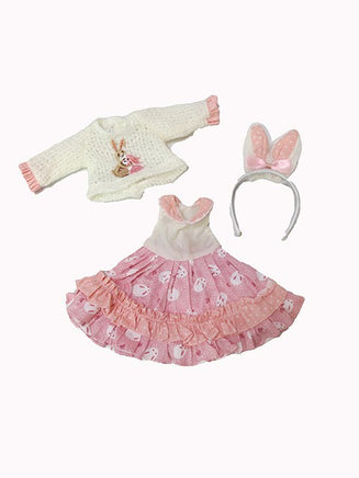 Bunnies Sweater and Dress Fits 14.5" Wellie Wisher American Girl Doll Clothing2