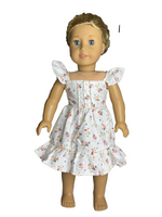White Summer Dress With Pink Flowers Fits 18" American Girl Doll Clothing1