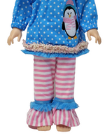 Polka Dot Penguin Pant Set Fits 14.5" Wellie Wisher American Girl Doll Clothing2