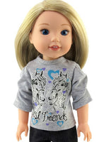 Horse Best Friends Pant Set Fits 14.5" Wellie Wisher American Girl Doll Clothing1