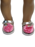 Pink Glitter Flower Dress Shoes Fits 18" American Girl Doll Clothing Shoes0