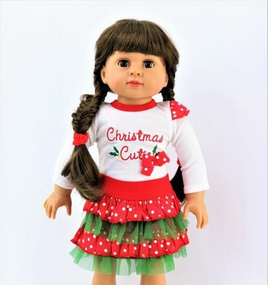 Christmas Cutie Skirt Set Fits 18" American Girl Doll Clothing0