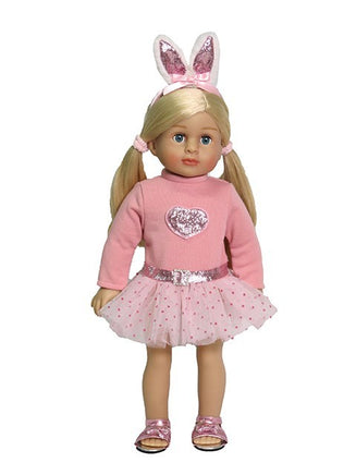 Pink Sparkly Dress Easter Bunny Headband Fits 18" American Girl Doll Clothing2