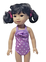 Lavender Polka Dot Swimsuit Fits 14.5" Wellie Wisher American Girl Doll Clothing0