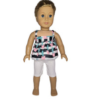 Striped Cactus Capri Pant Set Fits 18" American Girl Doll Clothes0