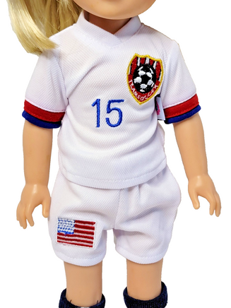 Soccer Uniform 14.5" Wellie Wisher American Girl Doll Clothing1