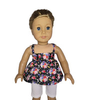 Colorful Rose Print Capri Pant Set Fits 18" American Girl Doll Clothes1