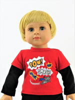 Super Pup Long Sleeve T-Shirt Fits 18" American Boy Girl Doll Clothing0