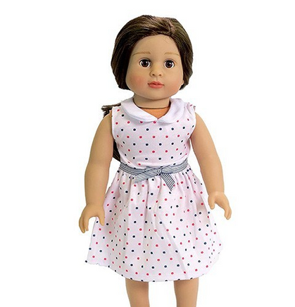 Red And Blue Polka Dot Dress Fits 18" American Girl Doll Clothing0