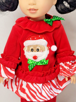 Santa Pajama Pant Set Fits 14.5" Wellie Wisher American Girl Doll Clothing1