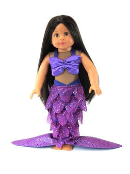 Purple Sequin Mermaid Costume Fits 18" American Girl Doll Clothing0