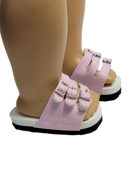 Pink Buckle Sandals Fits 18" American Girl Doll Clothing Shoes0