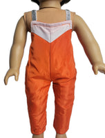 Orange And White Snowsuit Coat & Snow Pants Fits 18" American Girl Doll Clothes3