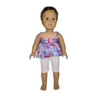Colorful Pink Flamingo Capri Pant Set Fits 18" American Girl Doll Clothes0