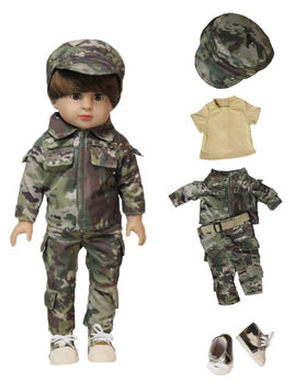 Camouflage Uniform Outfit Shoes 5pc  Fits 18" American Boy Girl Doll Clothing0