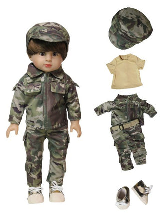 Camouflage Uniform Outfit Shoes 5pc  Fits 18" American Boy Girl Doll Clothing0