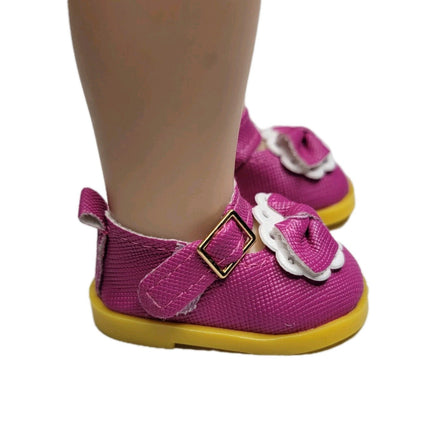 Magenta Mary Jane Dress Shoes Fits 14.5" Wellie Wisher American Girl Doll Shoes2