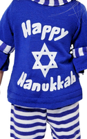 Happy Hanukkah Stripe Set Fits 14.5" Wellie Wisher American Girl Doll Clothing1