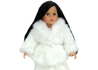 White Faux Fur Dress Coat Fits 18" American Girl Doll Clothes0