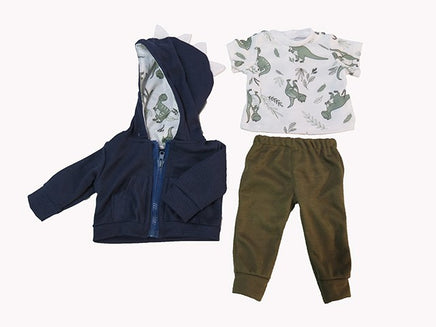 Dinosaur T-Rex Hoodie 3pc Pant Set Fits 18" American Boy Girl Doll Clothing1