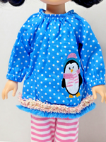 Polka Dot Penguin Pant Set Fits 14.5" Wellie Wisher American Girl Doll Clothing1