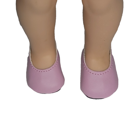 Pink Satin Flat Dress Shoes Fits 14.5" Wellie Wisher American Girl Doll Shoes1