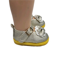 Silver Mary Jane Dress Shoes Fits 14.5" Wellie Wisher American Girl Doll Shoes2
