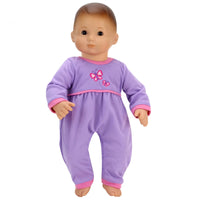Lavender & Pink Butterfly Sleeper Fits 15" Bitty Baby American Girl Doll Clothes0