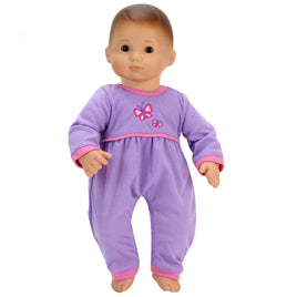 Lavender & Pink Butterfly Sleeper Fits 15" Bitty Baby American Girl Doll Clothes0
