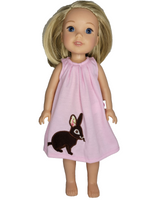 Pink Bunny Dress Fits 14.5" Wellie Wisher American Girl Doll Clothing0