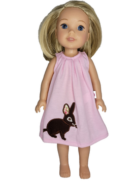 Pink Bunny Dress Fits 14.5" Wellie Wisher American Girl Doll Clothing0