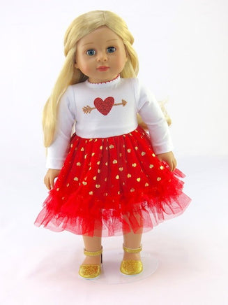 Glitter Heart Dress Fits 18" American Girl Doll Clothing0