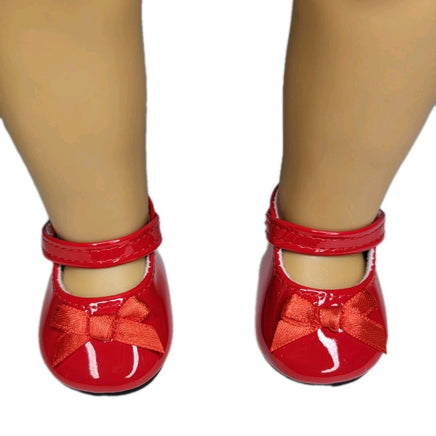 Red Bow Dress Shoes Fits 18" American Girl Doll Clothes Shoes0