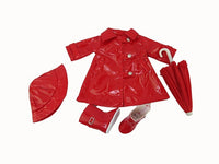 Red Raincoat 4pc Rainy Day Set Boots Fits 18" American Girl Doll Clothing1
