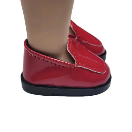 Red Loafers Fits 14.5" Wellie Wisher American Girl Doll Shoes2