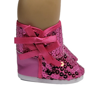 Pink Sequin Boots Fits 18" American Girl Doll Clothing Shoes0