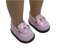 Light Pink Star Loafers Fits 14.5" Wellie Wisher American Girl Doll Shoes1