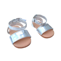 Pink Stripe Satin Dress & Silver Sandals Fits 18" American Girl Doll Clothing3