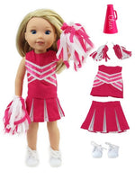 Hot Pink Cheerleader Skirt Set Shoes Fits 14.5" Wellie Wisher American Girl Doll0