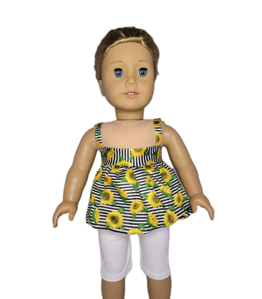 Sunflowers Capri Pant Set Fits 18" American Girl Doll Clothes1