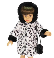 Black And White Leopard Print Coat Purse Fits 18" American Girl Doll Clothing0