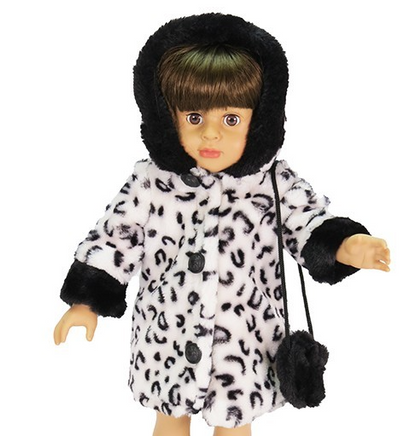 Black And White Leopard Print Coat Purse Fits 18" American Girl Doll Clothing0