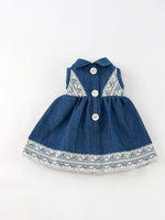 Denim Lace Dress Fits 14.5" Wellie Wisher American Girl Doll Clothing1