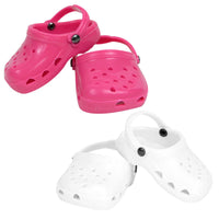 Hot Pink And White Heart Clogs Fits 18" American Girl Doll Clothing Shoes0